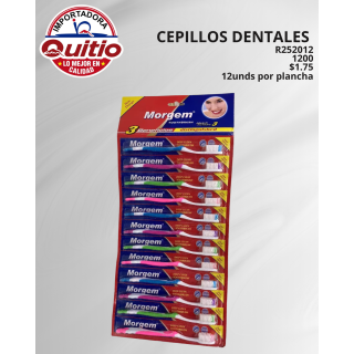 CEPILLO DENTAL R252012 PLANCHA 12 UNDS BX100X12 Q.9060 2X6