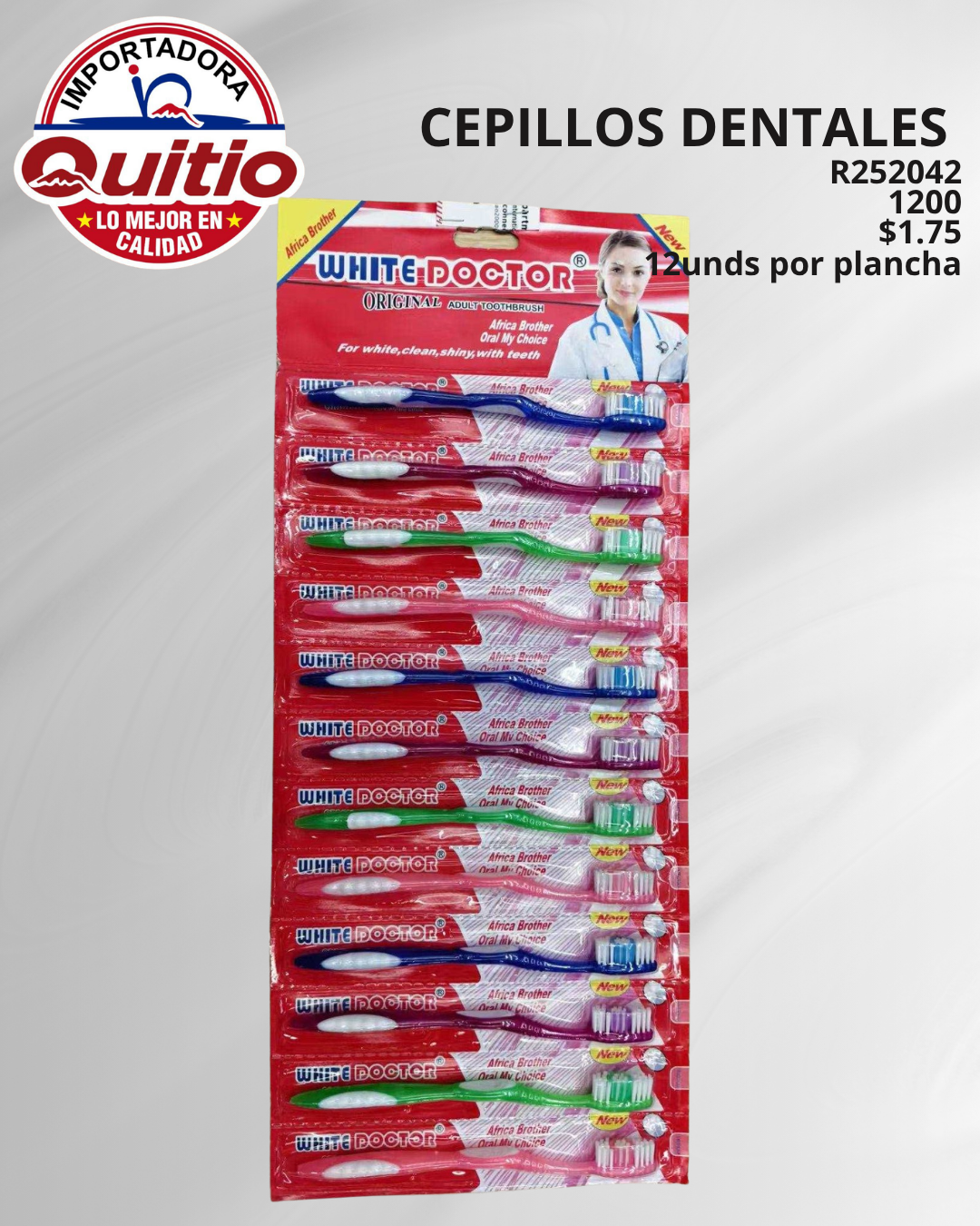 CEPILLO DENTAL R252042 PLANCHA 12 UNDS BX100X12 2X6