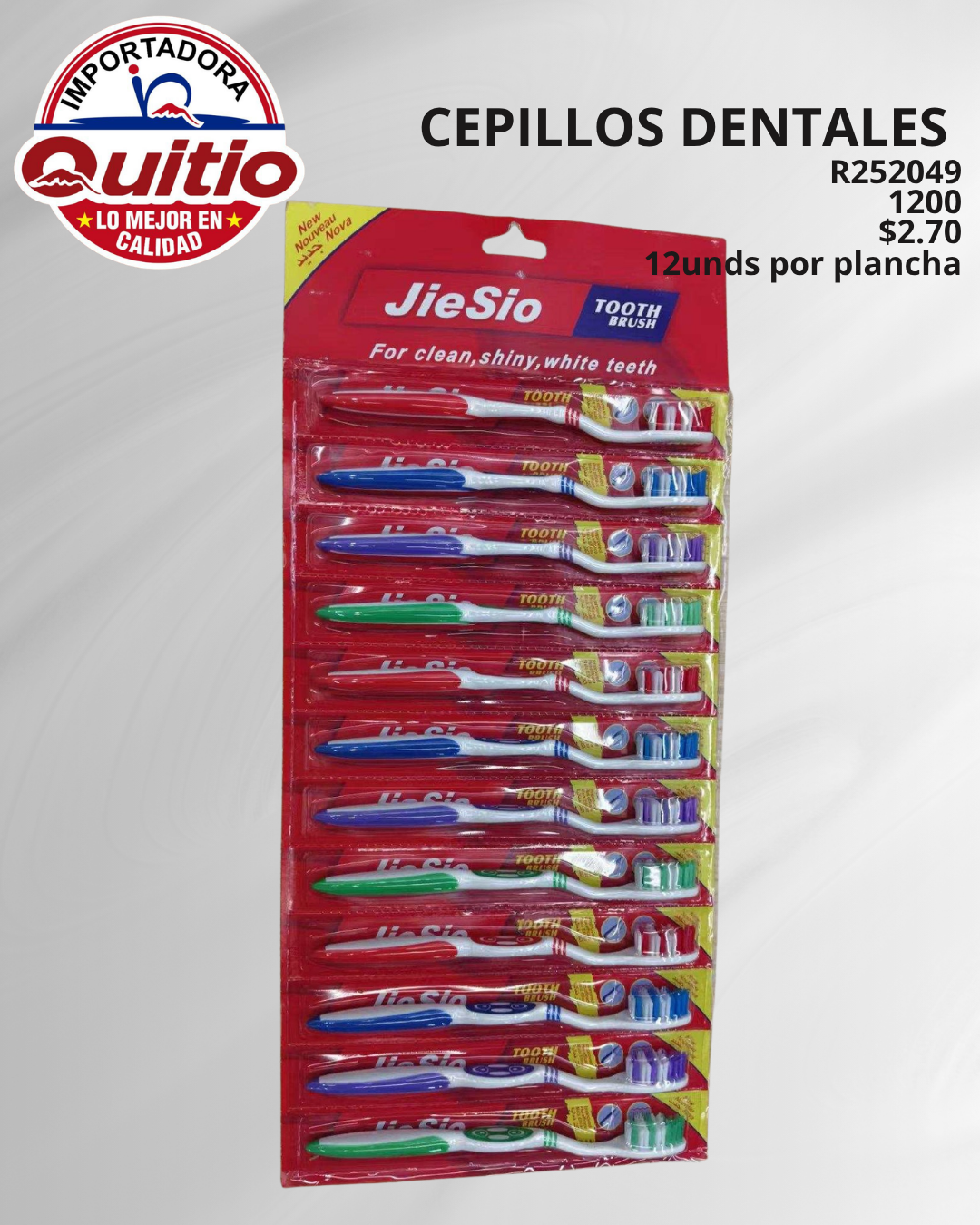 CEPILLO DENTAL R252049 PLANCHA 12 UNDS BX100X12 Q.9270 2X8