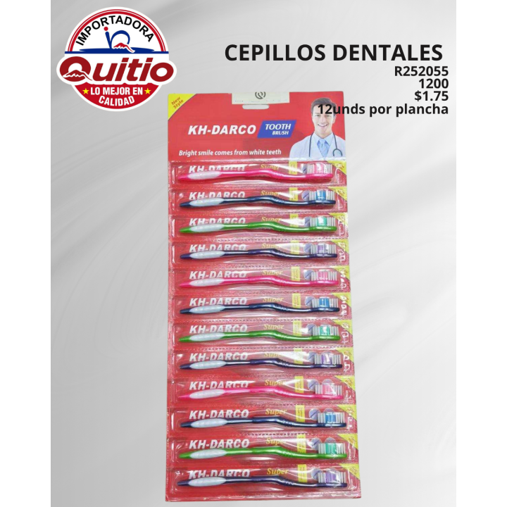 CEPILLO DENTAL R252055 PLANCHA 12 UNDS BX100X12 Q.9060 2X6