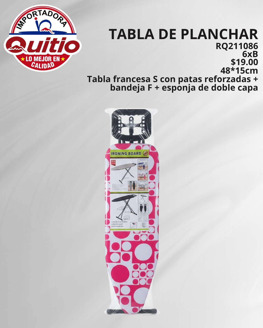 TABLA DE PLANCHAR RQ211086 48X15PL BX6 Q.91501 2X49