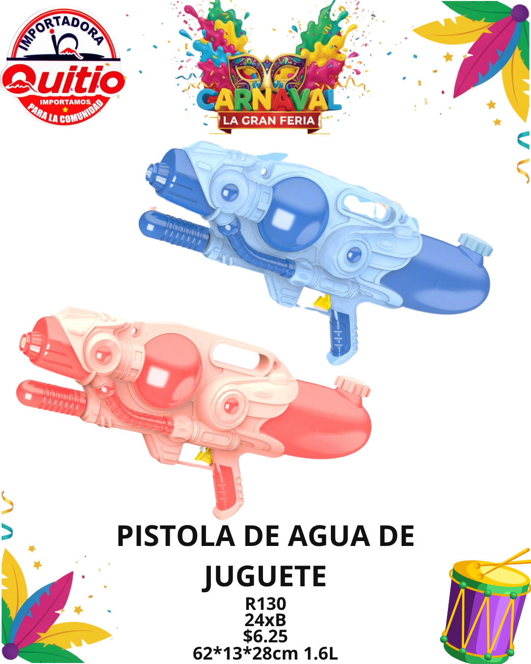 PISTOLA DE AGUA R130 BX24 Q.9993 2X15