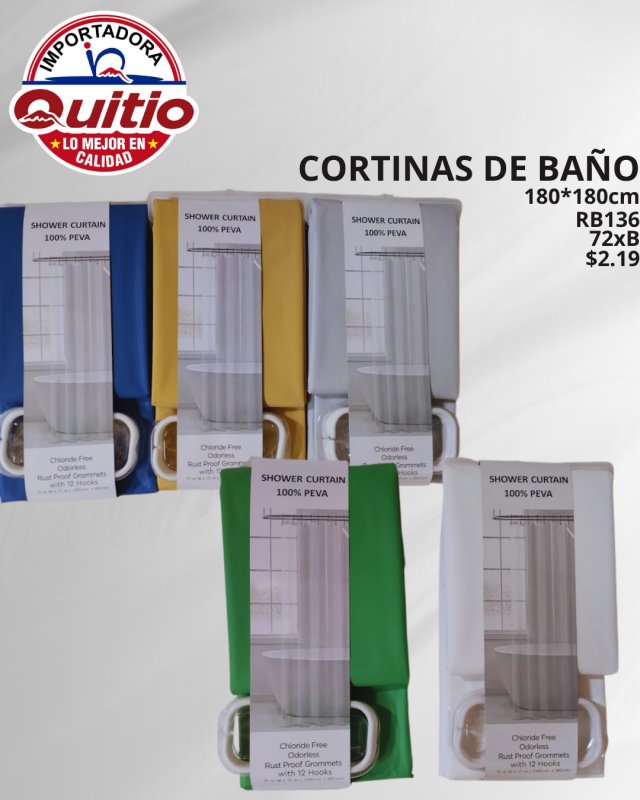 KIT 2 UNDS CORTINA BANO RB136