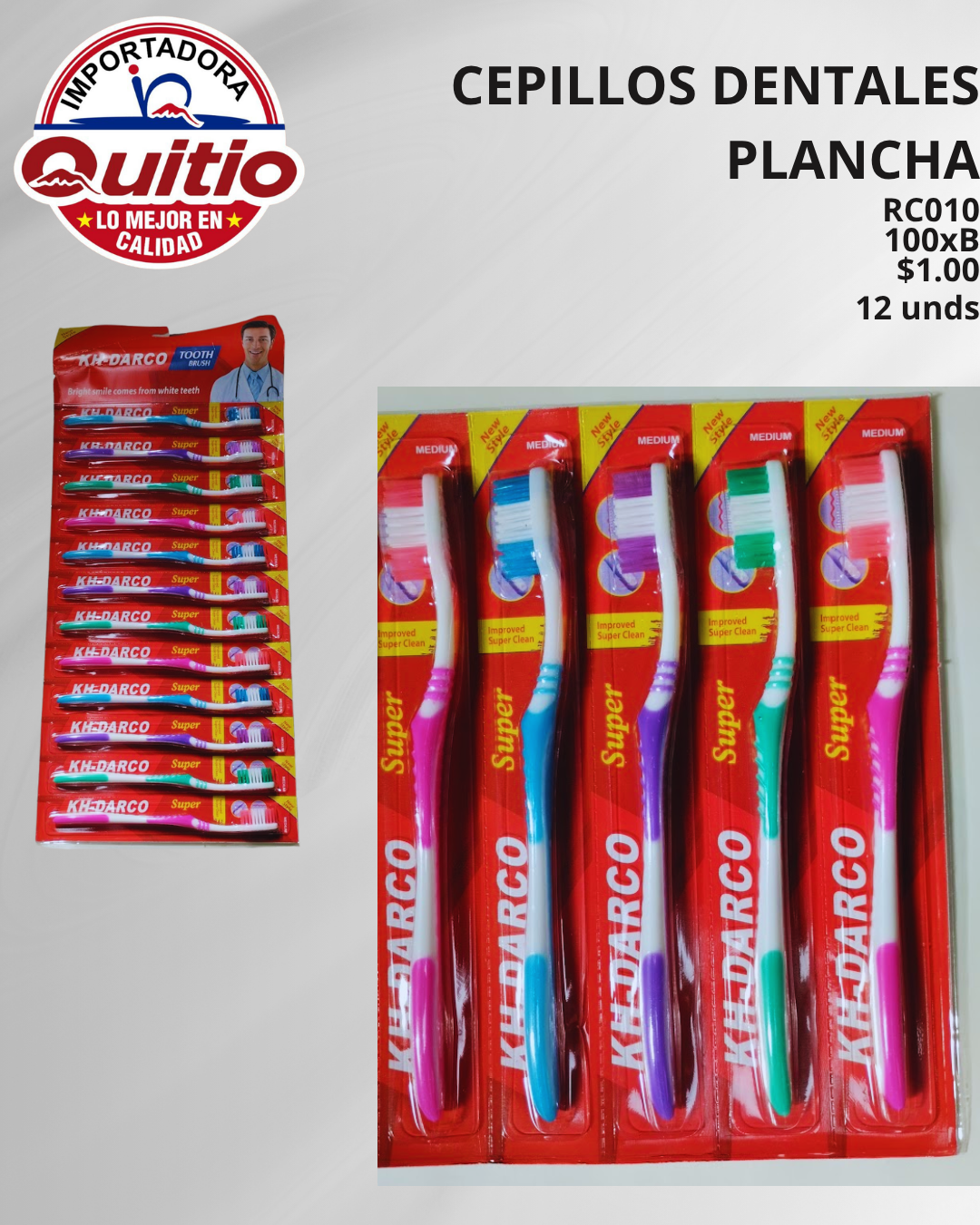 KIT 2 PLANCHA X12 CEPILLO DENTAL RC010