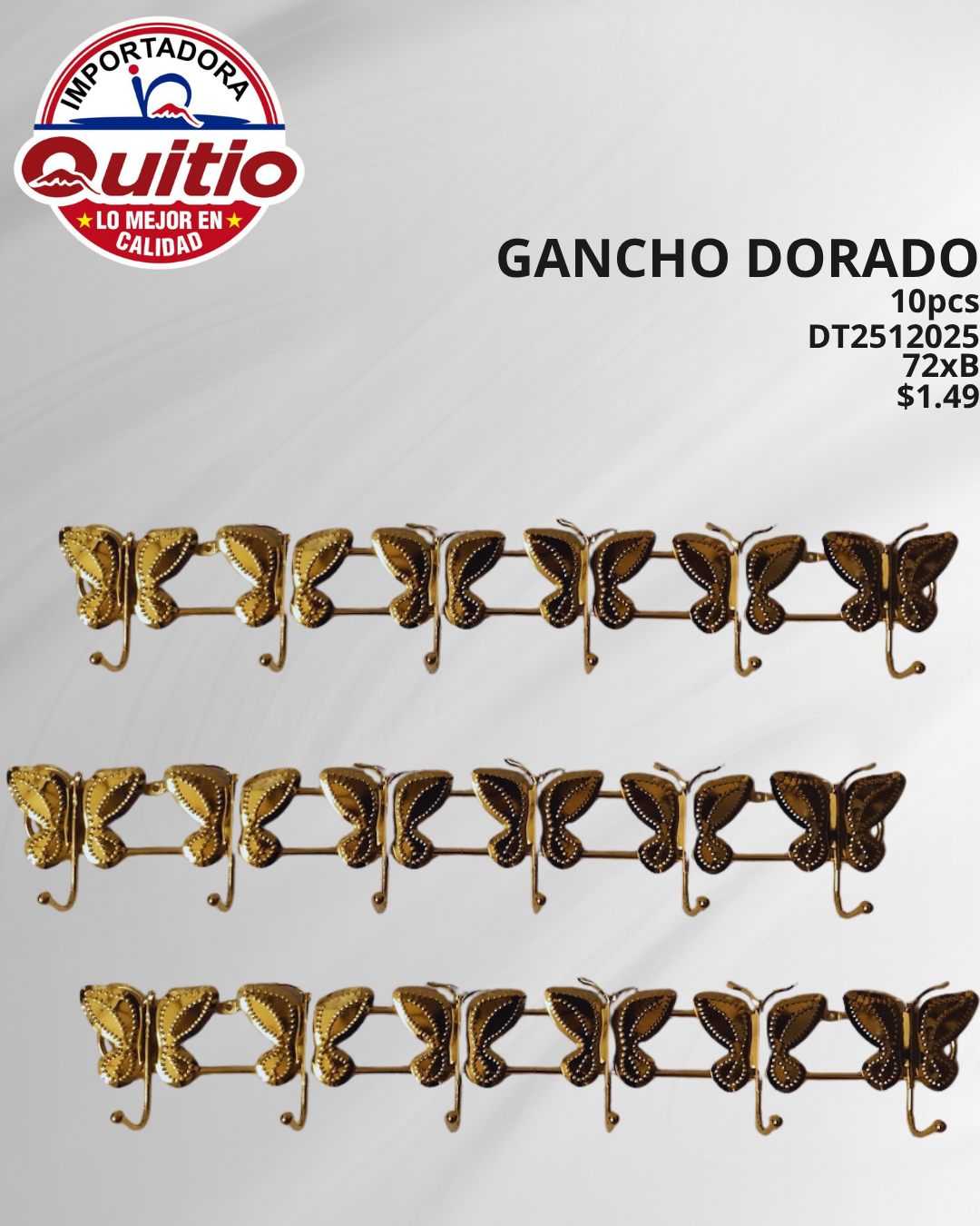 KIT 3 UNDS GANCHO DT2512025