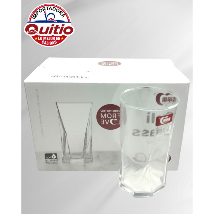 VASO VIDRIO 6UNDS R1425 BX8X6 Q.9852 2X10