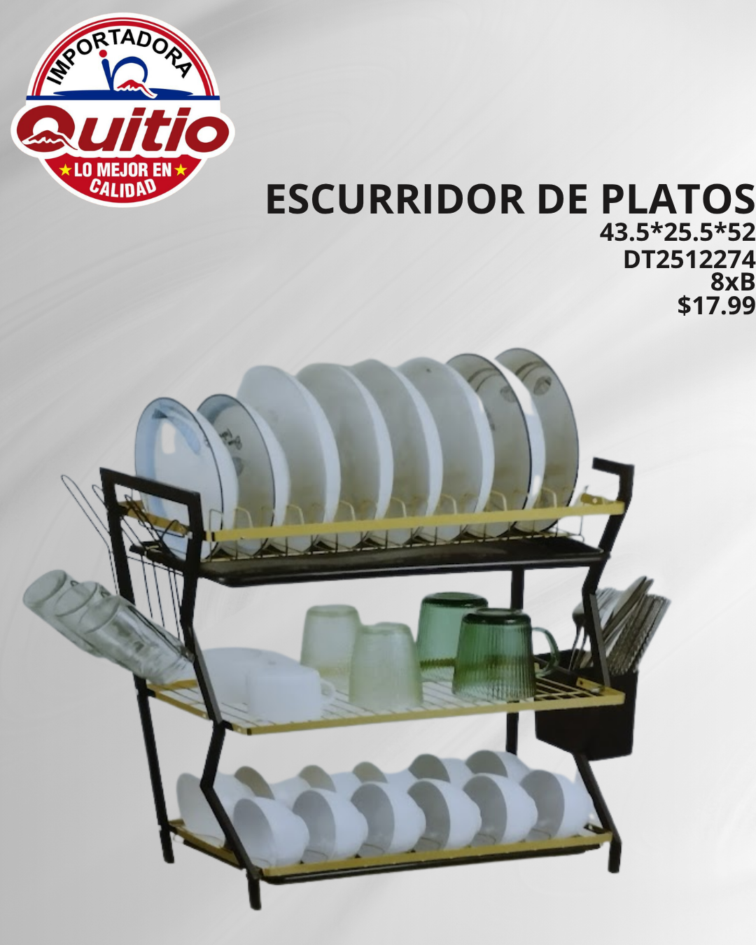 ESCURRIDOR DE PLATOS DT2512274 BX8 Q.99301