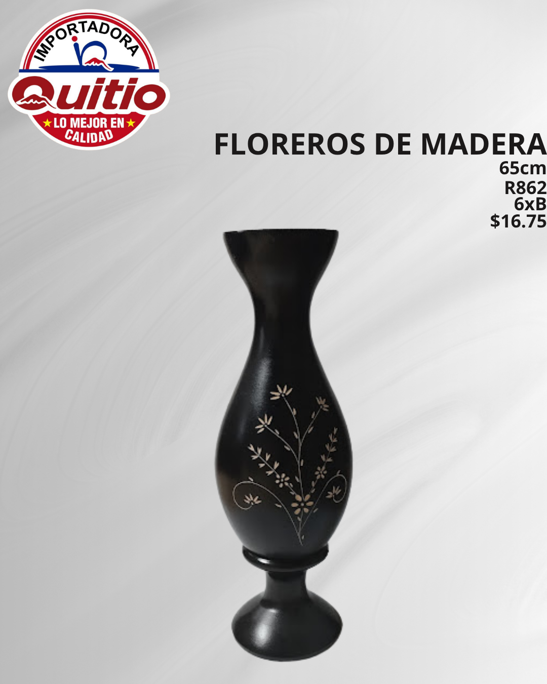 FLORERO DE MADERA R862 BX6 Q.9769