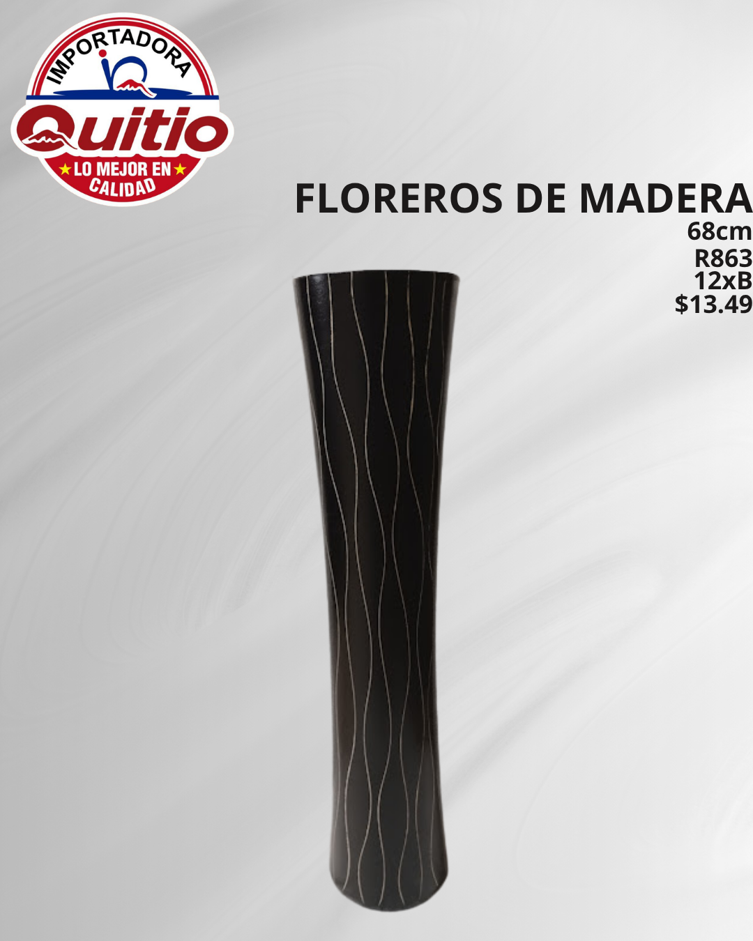 FLORERO DE MADERA R863 BX12 Q.9287