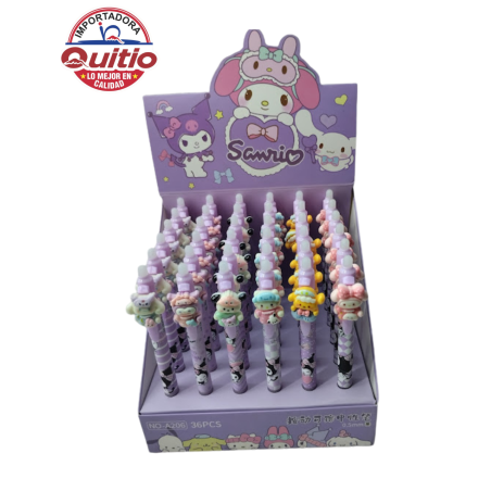 CAJA ESFERO KUROMI BORRABLE 36 UNDS