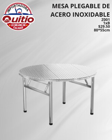 MESA PLEGABLE DE ACERO INOXIDABLE Z001 80CM Q.97402