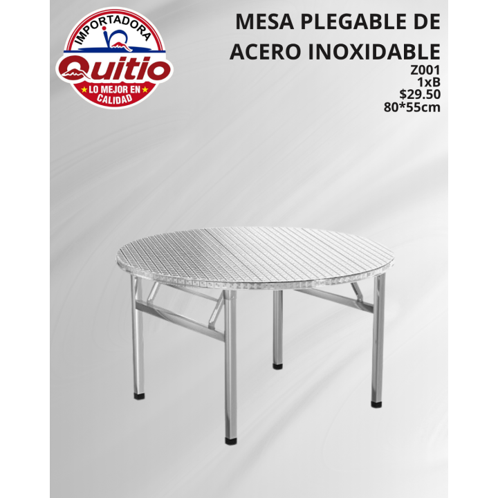 MESA PLEGABLE DE ACERO INOXIDABLE Z001 80CM Q.97402