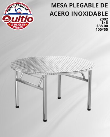 MESA PLEGABLE DE ACERO INOXIDABLE Z002 100CM BX1 Q.93662 2X90