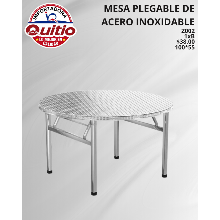 MESA PLEGABLE DE ACERO INOXIDABLE Z002 100CM BX1 Q.93662 2X90