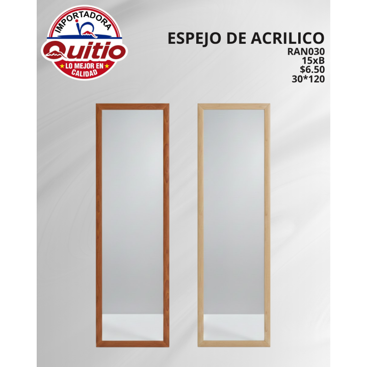 ESPEJO VIDRIO RAN030 30*120CM BX15 Q.9443 2X18