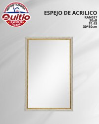 ESPEJO VIDRIO RAN037 30*60CM BX30 Q.9670 2X5