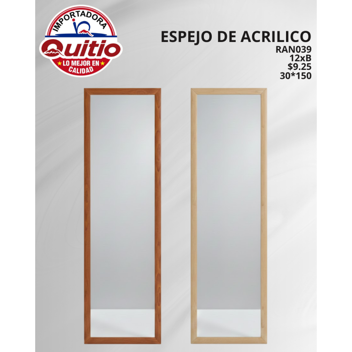 ESPEJO VIDRIO RAN039 30*150CM BX12 Q.9705 2X24