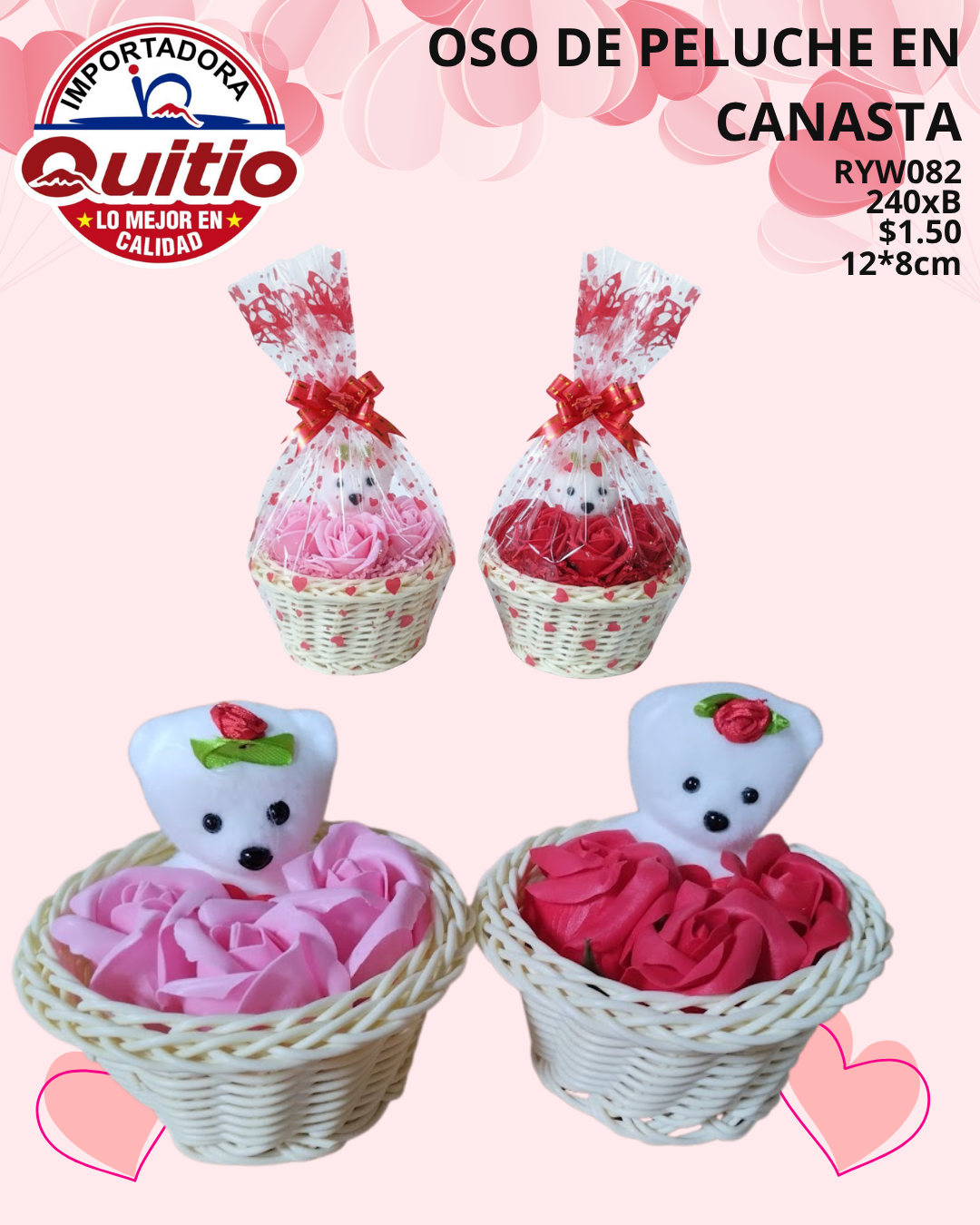 ADORNO OSO EN CANASTA REGALO RYW082 BX240 Q.9490 3X5