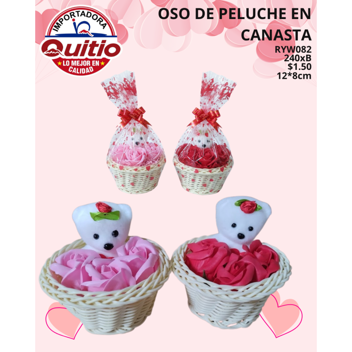 ADORNO OSO EN CANASTA REGALO RYW082 BX240 Q.9490 3X5