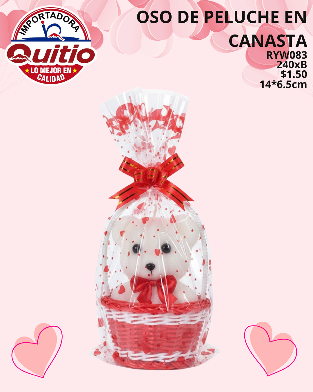ADORNO OSO EN CANASTA REGALO RYW083 BX240 Q.9670 3X5