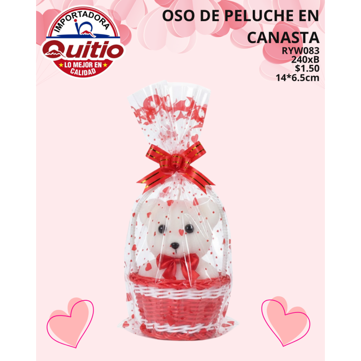 ADORNO OSO EN CANASTA REGALO RYW083 BX240 Q.9670 3X5