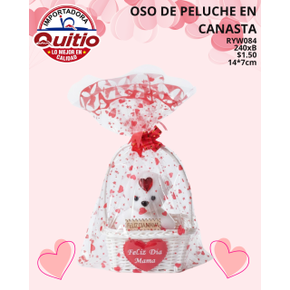 ADORNO OSO EN CANASTA REGALO RYW084 BX240 Q.9670 3X5