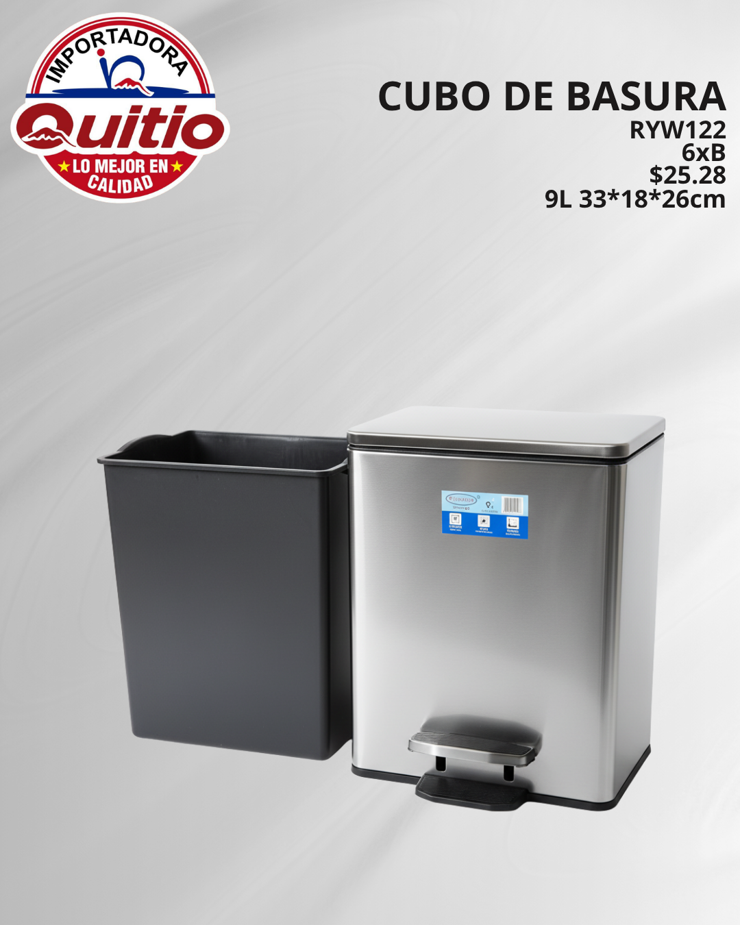CUBO DE BASURA RYW122 BX6 Q.93861 2X46