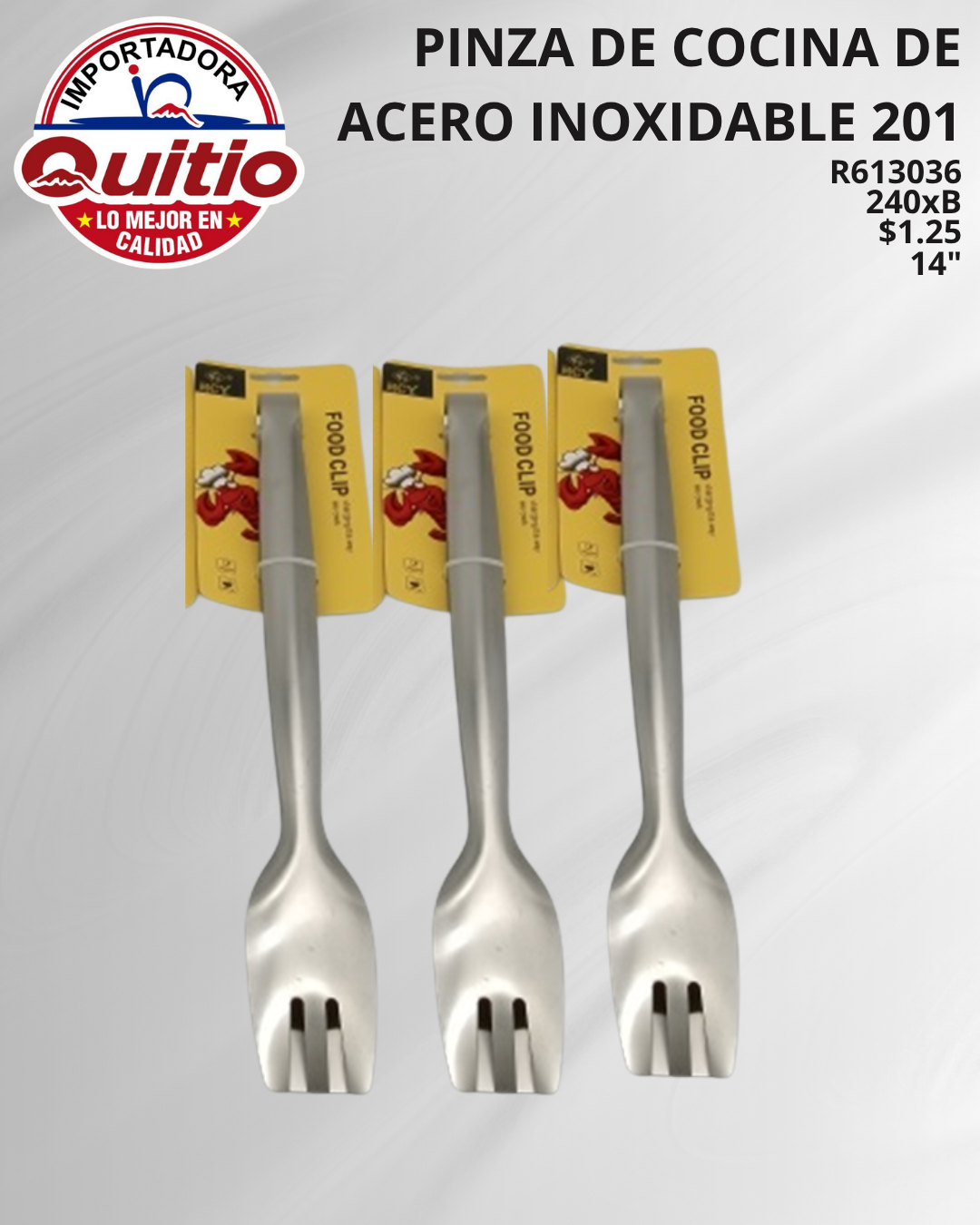 PINZA PARA ALIMENTOS R613036 BX240 Q.9960 3X6