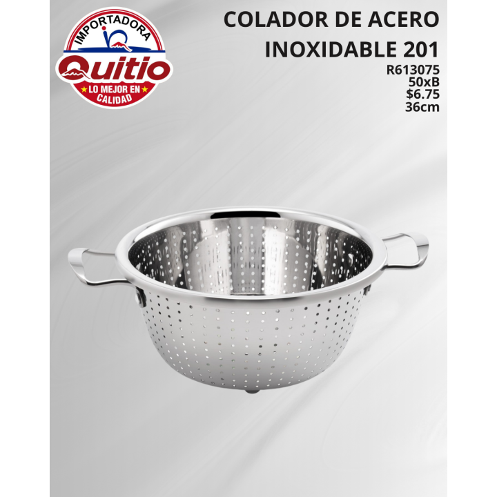 COLADOR DE ACERO INOXIDABLE R613075 36CM BX50 Q.9534 2X16
