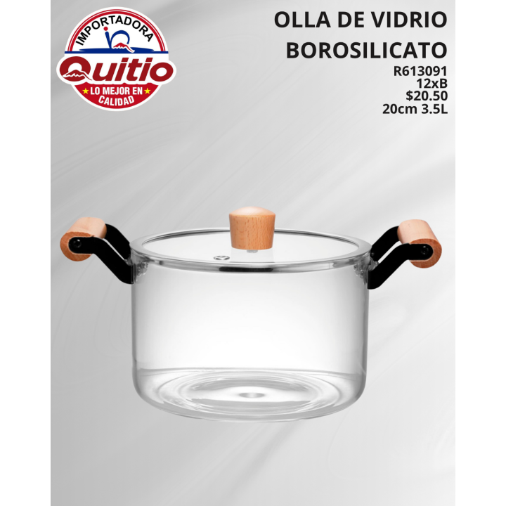 OLLA DE VIDRIO R613091 2OCM 3.5LT BX12 Q.93021 2X47