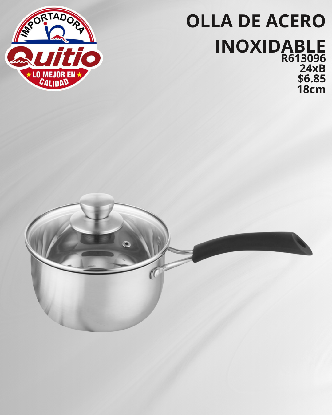 OLLA DE ACERO INOXIDABLE R613096 18CM BX24 Q.9083 2X18
