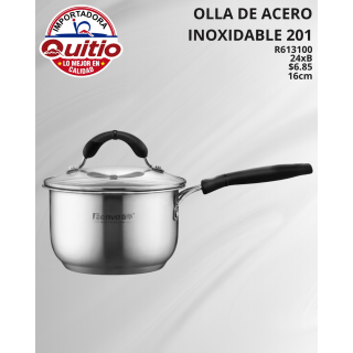 OLLA DE ACERO INOXIDABLE R613100 16CM BX24 Q.9483 2X18