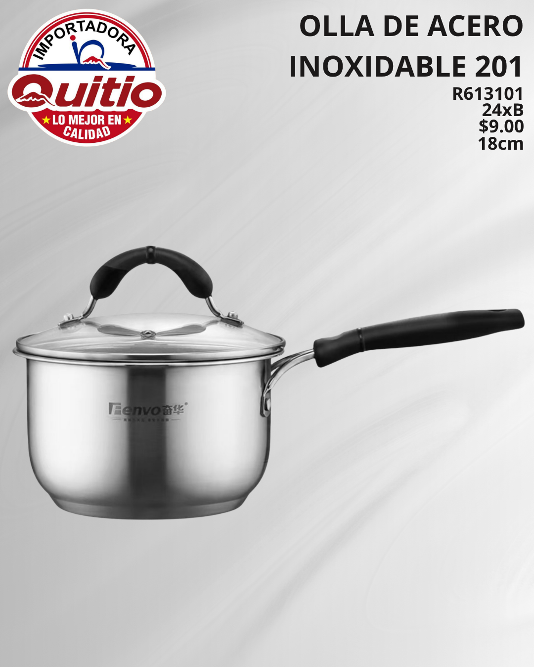 OLLA DE ACERO INOXIDABLE R613101 18CM BX24 Q.9534 2X25