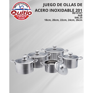 JGO OLLA DE ACERO INOXIDABLE 10PCS R613107 BX4 Q.99982