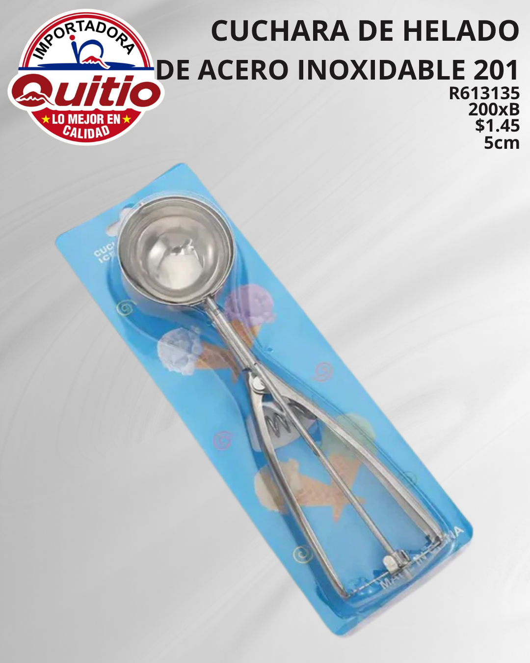 CUCHARA PARA HELADO 5CM R613135 BX200 Q.9980 3X6