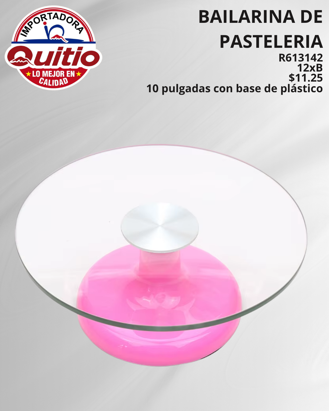 BANDEJA GIRATORIA DE VIDRIO R613142 BX12 Q.9527 2X25
