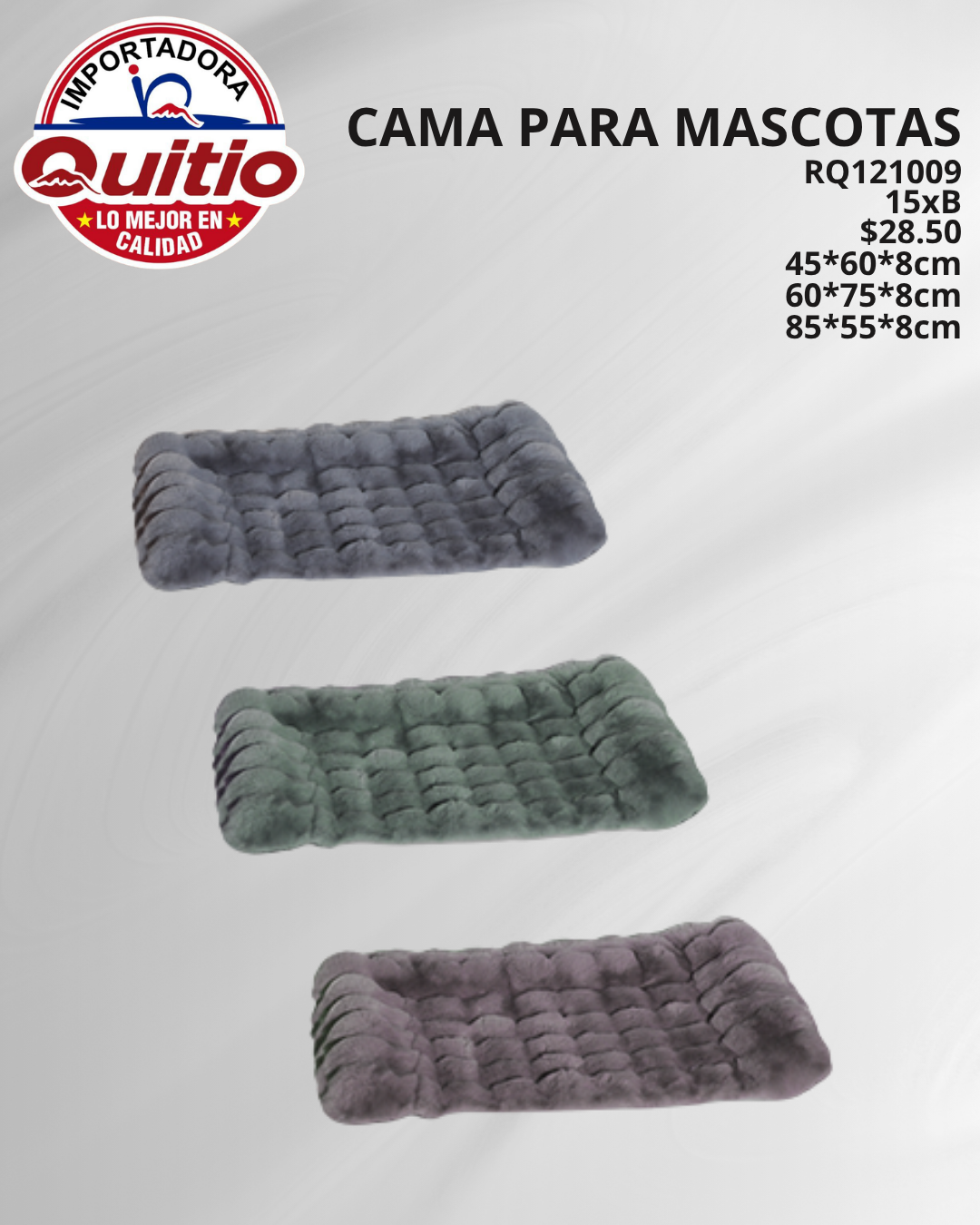 JGO 3 UNDS CAMA PARA MASCOTAS RQ121009 BX15 Q.96751 2X75