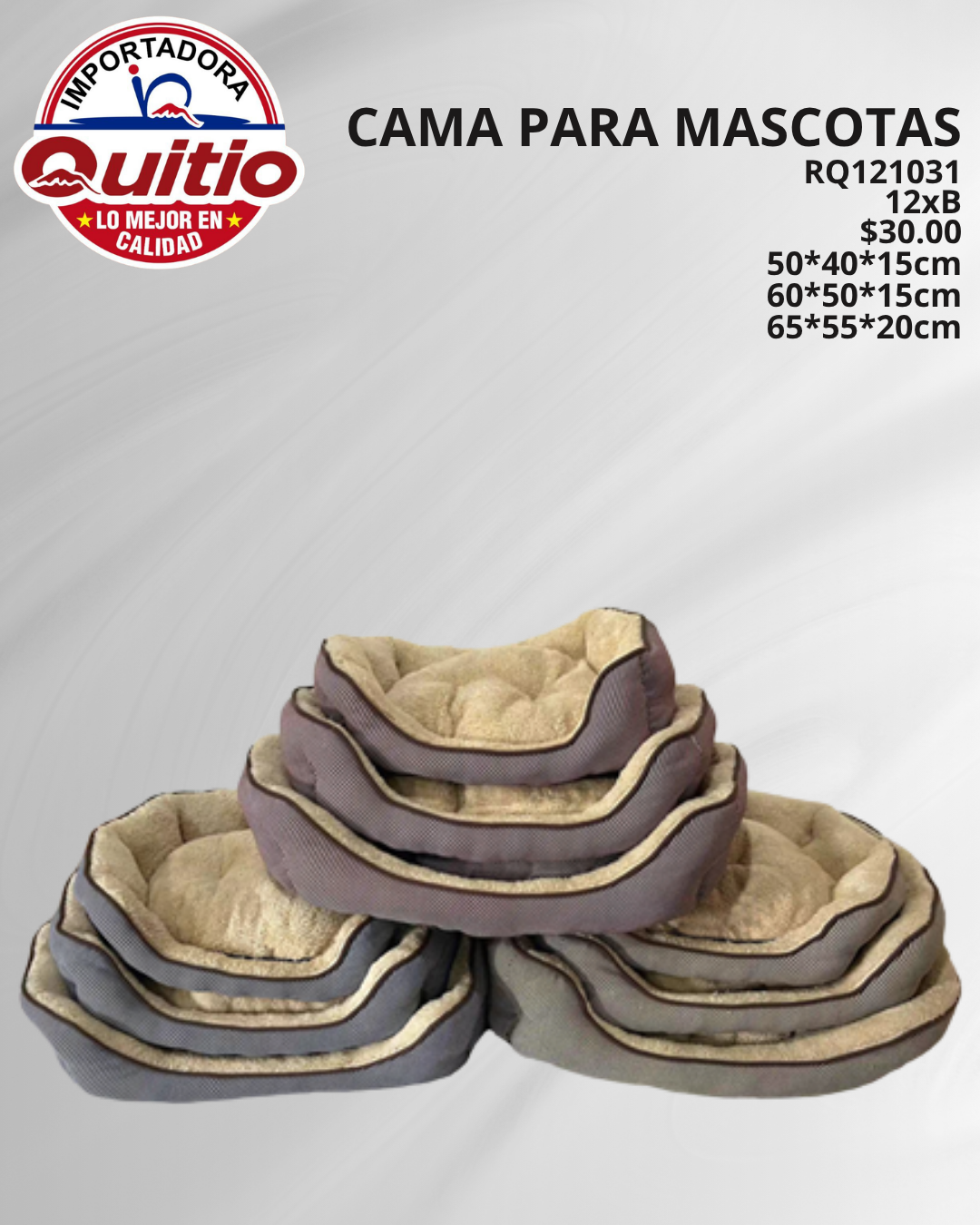 JGO 3 UNDS CAMA PARA MASCOTAS RQ121031 BX12 Q.97661 2X72