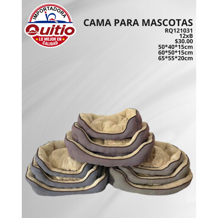 JGO 3 UNDS CAMA PARA MASCOTAS RQ121031 BX12 Q.97661 2X72