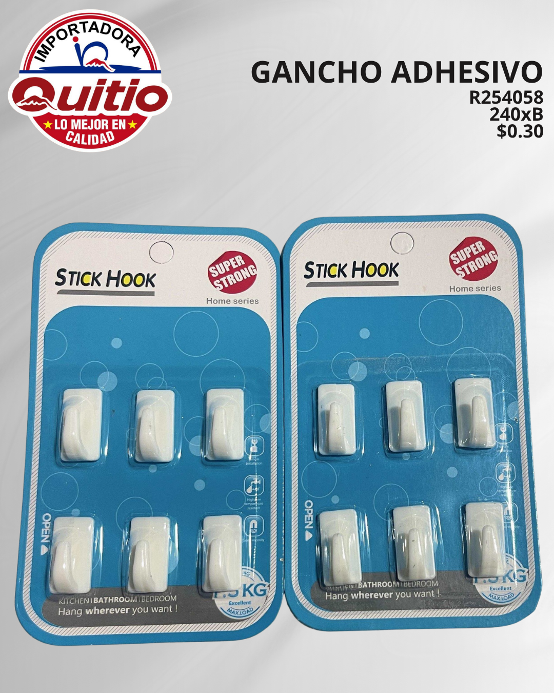 GANCHO ADHESIVO R254058 BX240 Q.9610 3X2