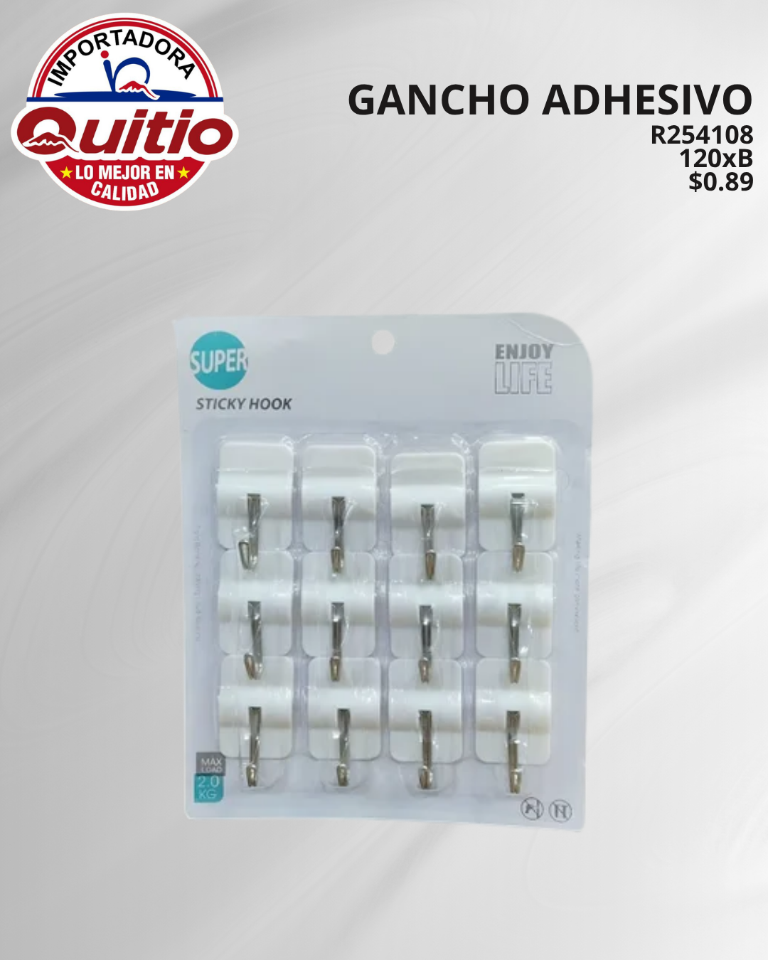 GANCHO ADHESIVO R254108 BX120 Q.9540 4X5